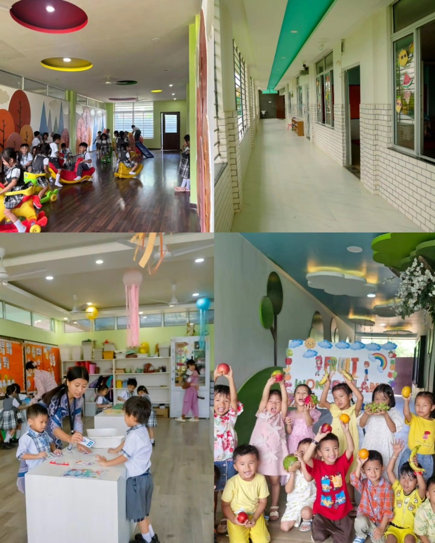 Grace Academy kindergarten spaces, classroom activity and a fruit-themed celebration