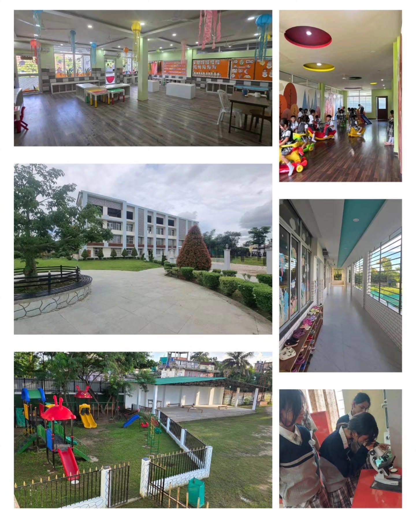 Grace Academy classrooms, campus, playground, corridor and science activity
