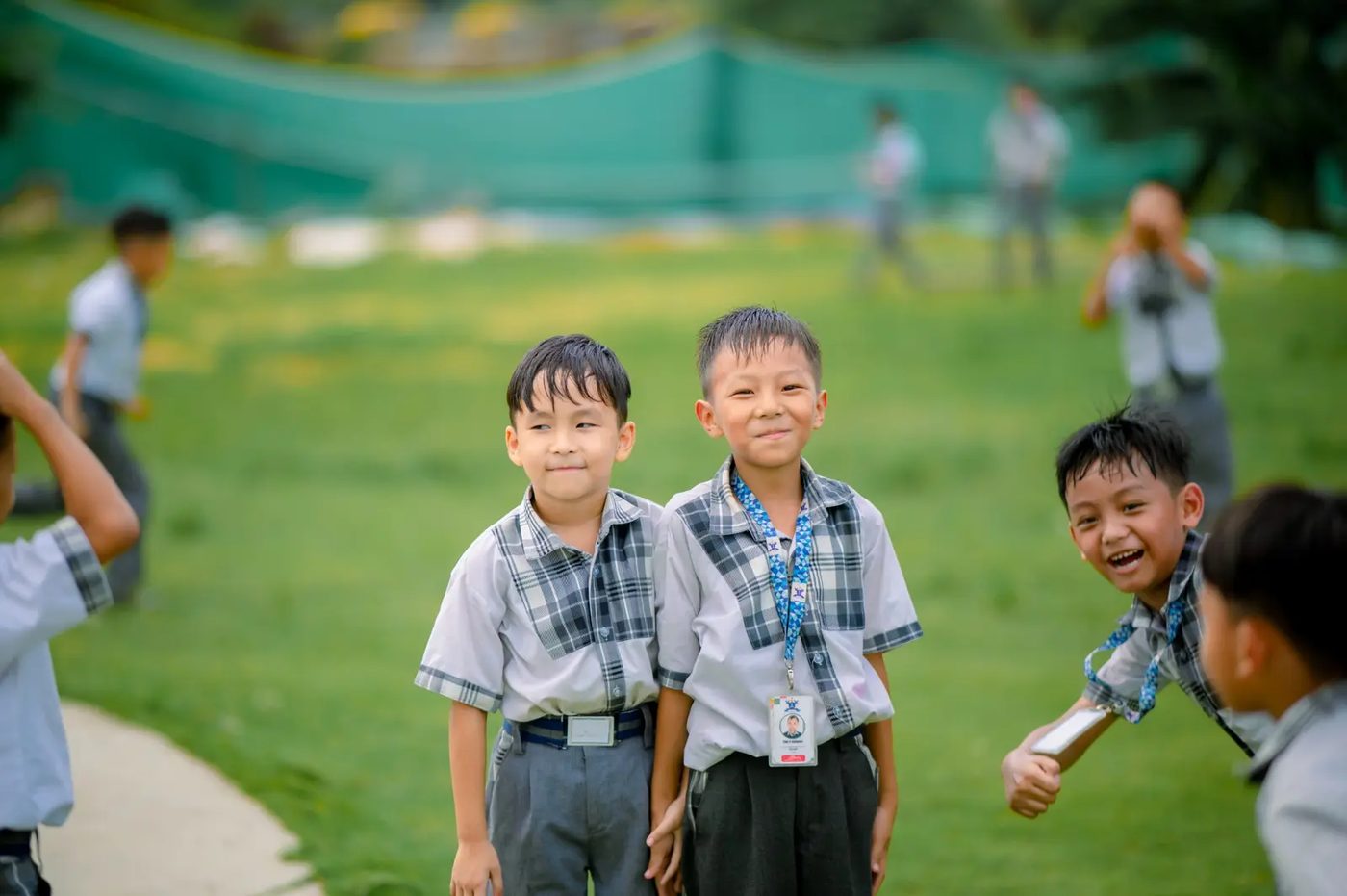 Grace Academy students enjoying time together outdoors